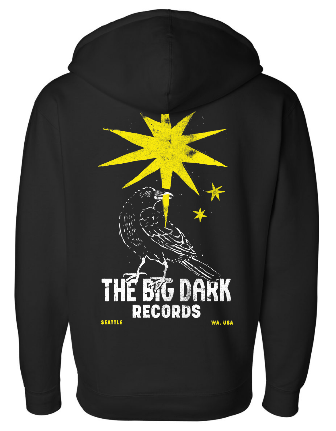 Full Zip Signaling Light Hoodie White and Yellow - The Big Dark Records