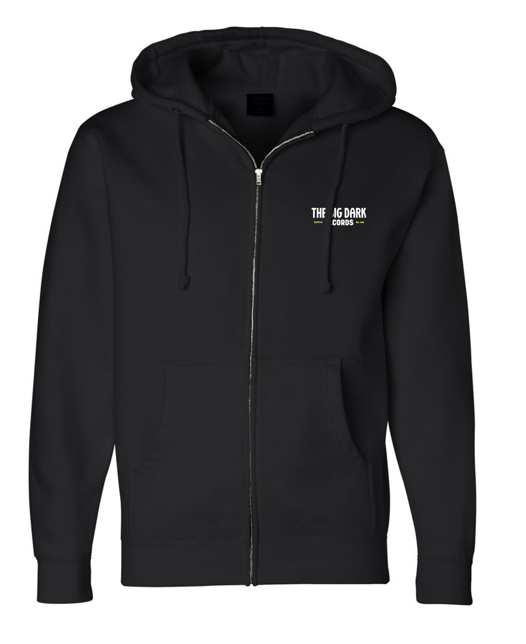 Full Zip Signaling Light Hoodie White and Yellow - The Big Dark Records